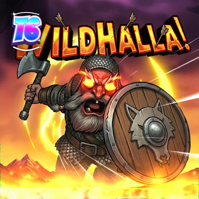 Tampilan visual slot Wildhalla dengan latar belakang kapal Viking dan simbol-simbol mitologi Nordik.